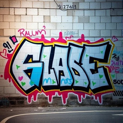 Abstractly rendered graffiti tools: a stencil, worn brushes, and various traditional art markers, reflecting community and learning.