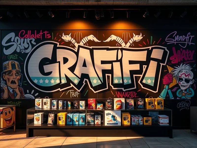 Abstractly rendered graffiti tools: a vintage, worn spray can with subtle smog-grey tones and a faded label, symbolizing the origin.